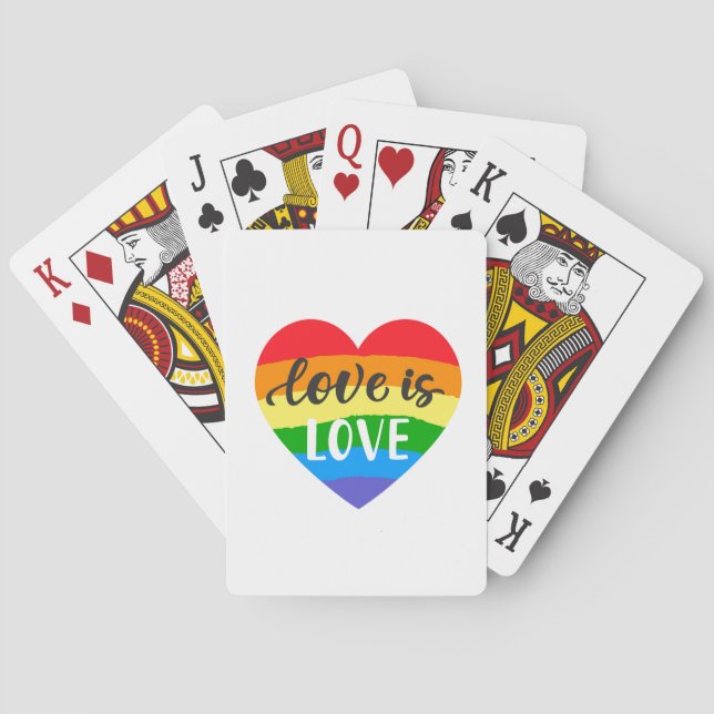 Jeu De Cartes L'amour est l'amour le coeur arc-en-ciel (dos)