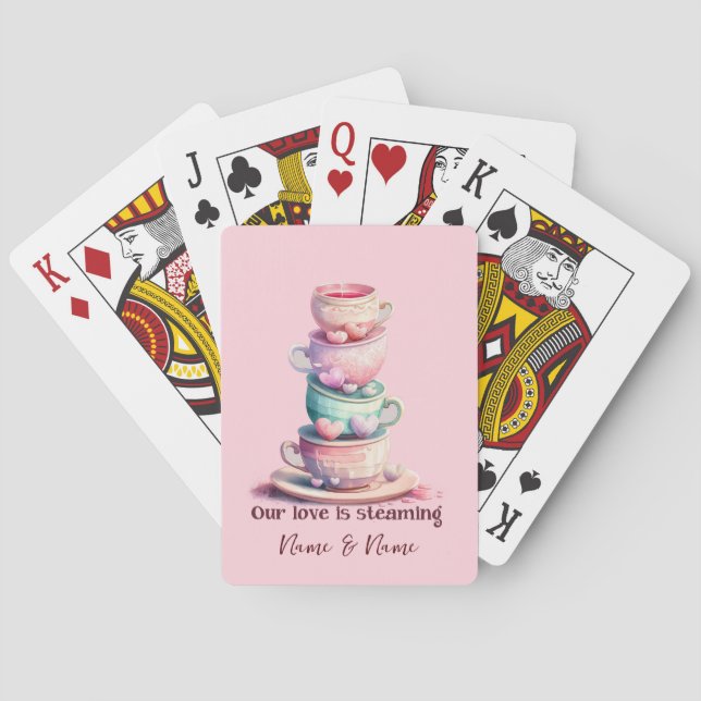Jeu De Cartes L'Amour Vapeur De Jolies Tasses De Café (dos)