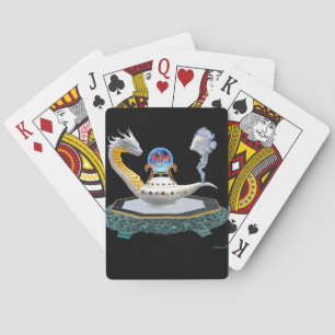 Jeu De Cartes Lampe Dragon en Céramique Blanche Magique