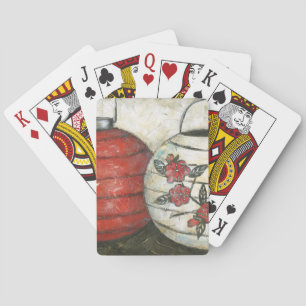 Jeu De Cartes Lanternes du Nouvel An chinois à imprimé floral