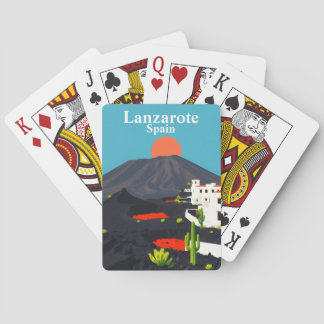 Jeu De Cartes Lanzarote, Spain Vintage Travel Volcanic Landscape