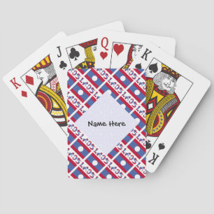 Jeu De Cartes Laos Drapeau Laotien Carrelé Personnalisation Noir