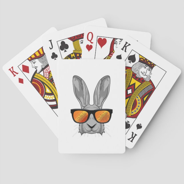 Jeu De Cartes Lapin avec lunettes de soleil (dos)