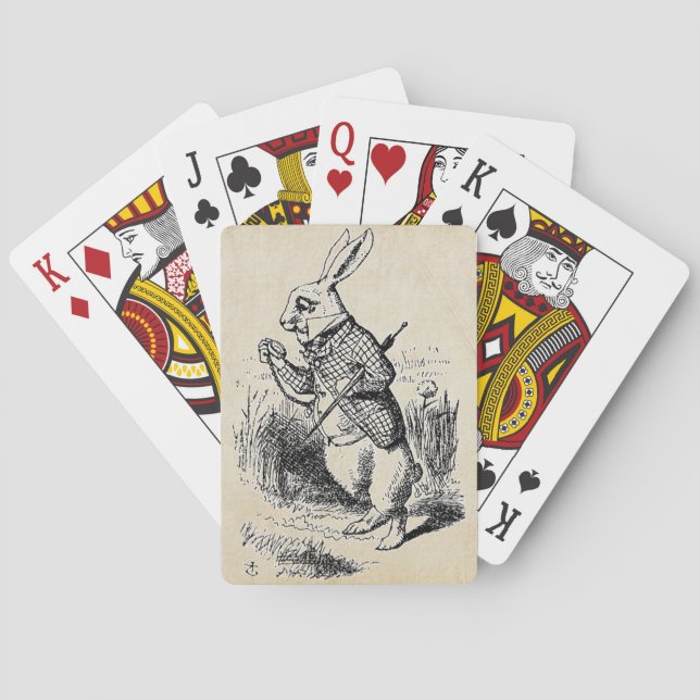 Jeu De Cartes Lapin blanc vintage (dos)