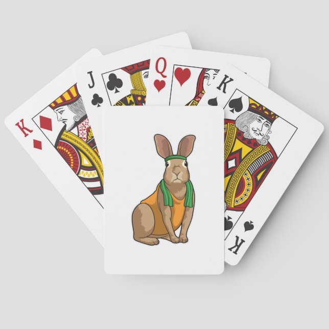 Jeu De Cartes Lapin comme coureur avec serviette (dos)
