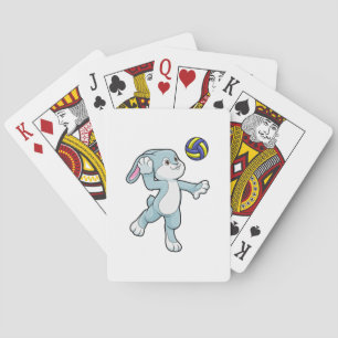 Jeu De Cartes Lapin en sport avec volleyball