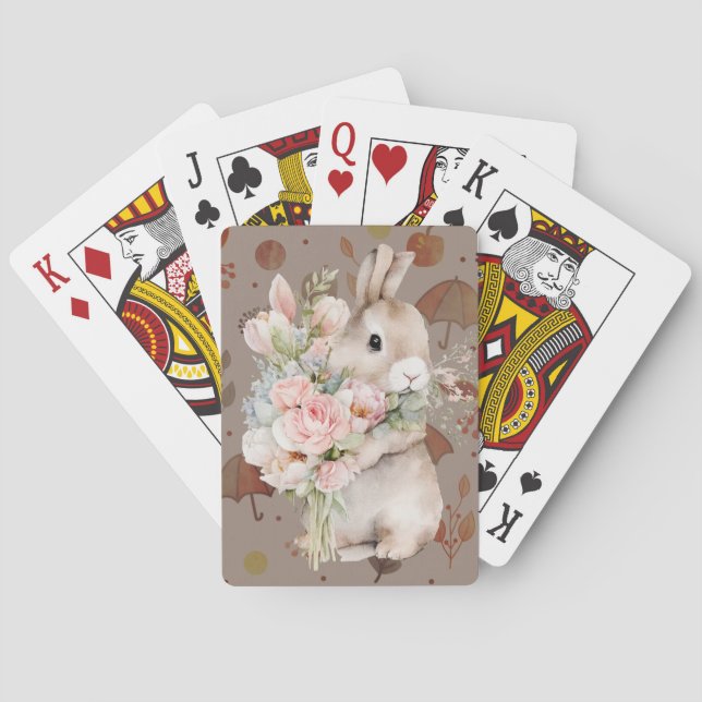 Jeu De Cartes Lapin et Rose (dos)