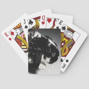 Jeu De Cartes Lapin noir et blanc avec col clouté