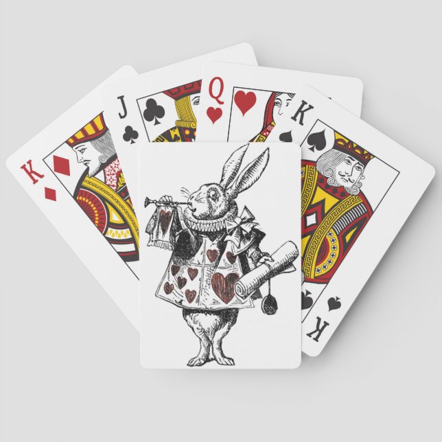 Jeu De Cartes Lapins blancs des coeurs - Alice au pays des (dos)