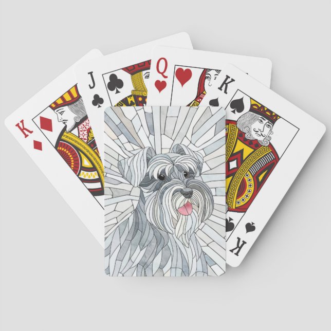 Jeu De Cartes L'art mosaïque de Schnauzer miniature (dos)