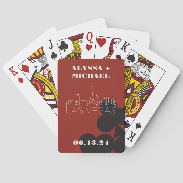 Jeu De Cartes Las Vegas Casino Skyline Mariage Faveur (dos)