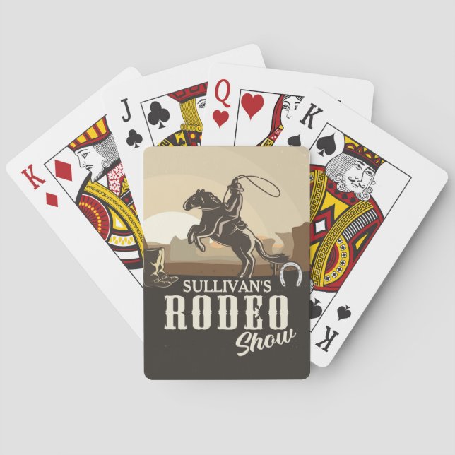 Jeu De Cartes Lasso Roping Roundup ADD NAME Western Rodeo Show (dos)
