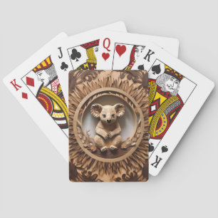 Jeu De Cartes L'Australien Koala Bear Wood Carving,