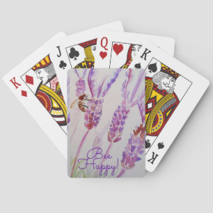 Jeu De Cartes Lavande Bee Happy Herb Aquarelle Flower