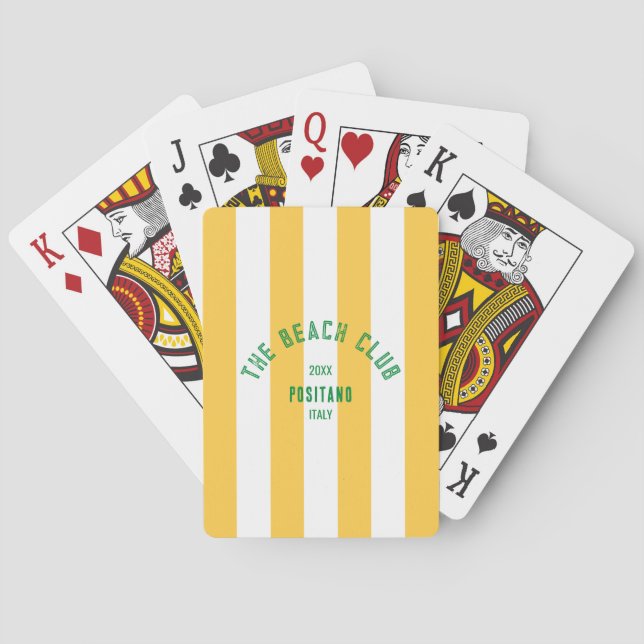 Jeu De Cartes Le Beach Club Crest Yellow Cabana Stripe (dos)