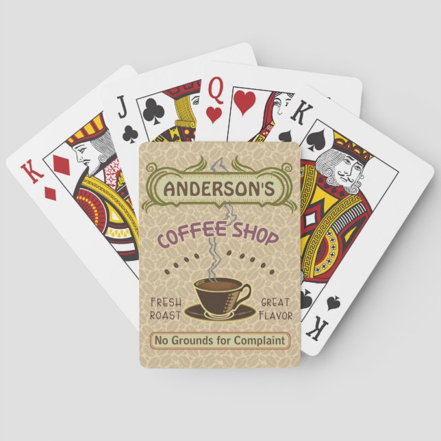 Jeu De Cartes Le café-restaurant avec la tasse créent vos (dos)