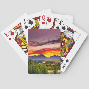 Jeu De Cartes Le coucher du soleil d'été chez la rivière Snake