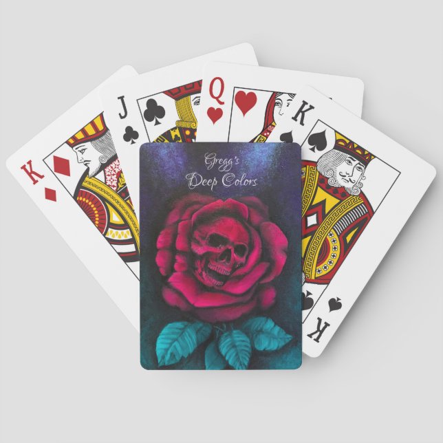 Jeu De Cartes Le crâne dans une Rose classique Jouer des cartes (dos)