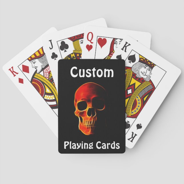 Jeu De Cartes Le crâne du tisonnier de flammes carde le modèle (dos)