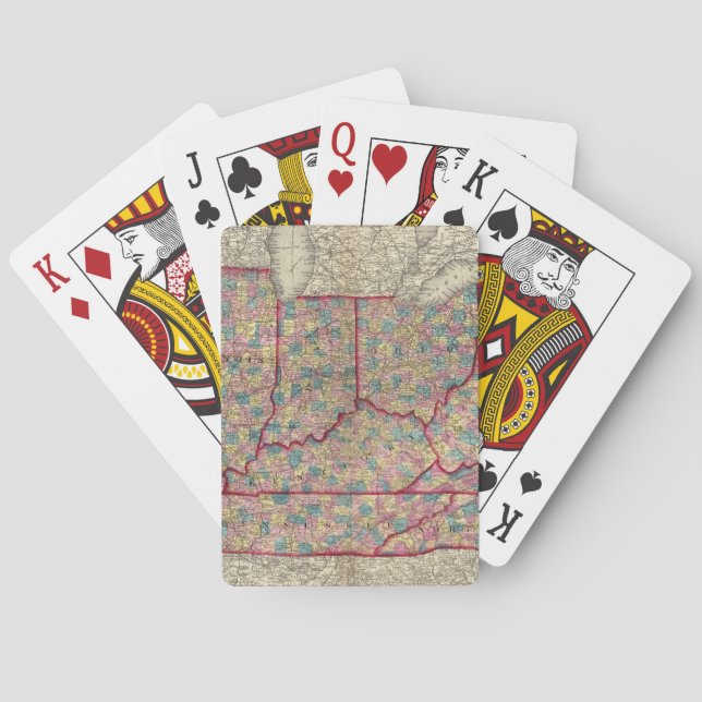 Jeu De Cartes Le Delaware, l'Illinois, l'Indiana, et l'Iowa (dos)