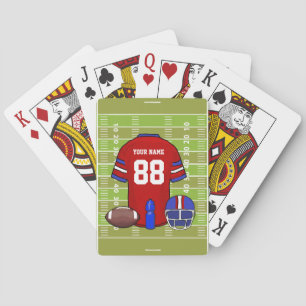 Jeu De Cartes Le football rouge et bleu fait sur commande Jersey