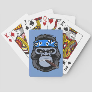 Jeu De Cartes Le gorille du vélo fumer le cigare art animal