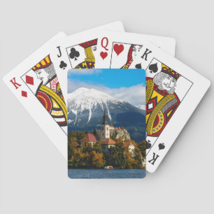 Jeu De Cartes Le lac a saigné le paysage en automne