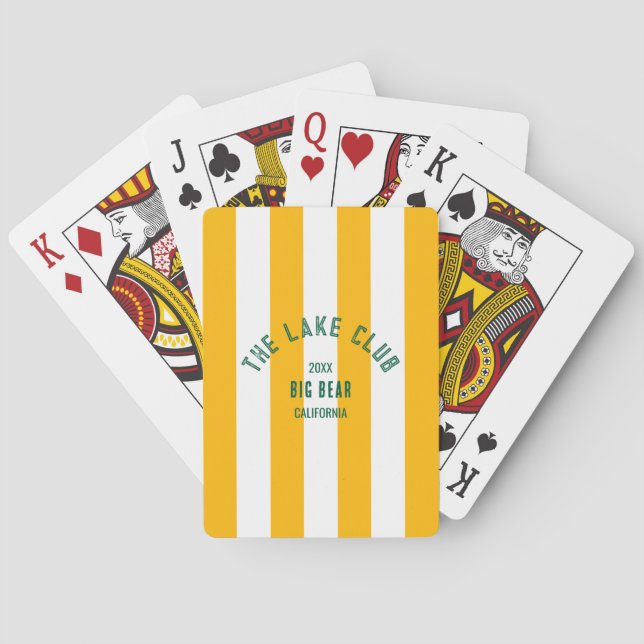 Jeu De Cartes Le Lake Club Green Crest Yellow Nautical Stripe (dos)