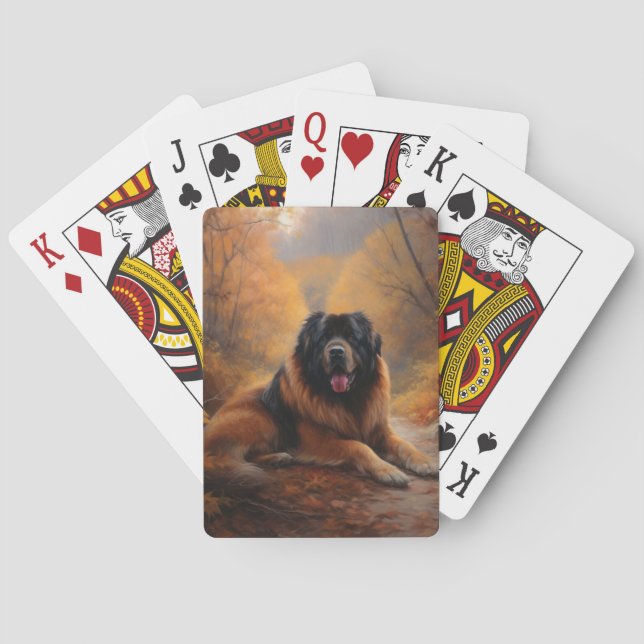 Jeu De Cartes Le Mastiff tibétain en automne les feuilles automn (dos)
