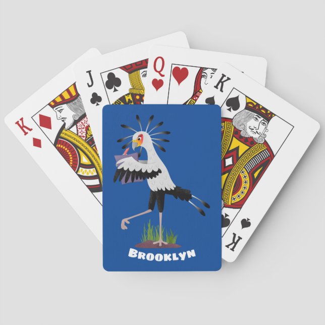 Jeu De Cartes Le mignon secrétaire oiseau écrire des notes dessi (dos)