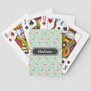 Jeu De Cartes Le motif rose   de Flamant rose ajoutent le nom