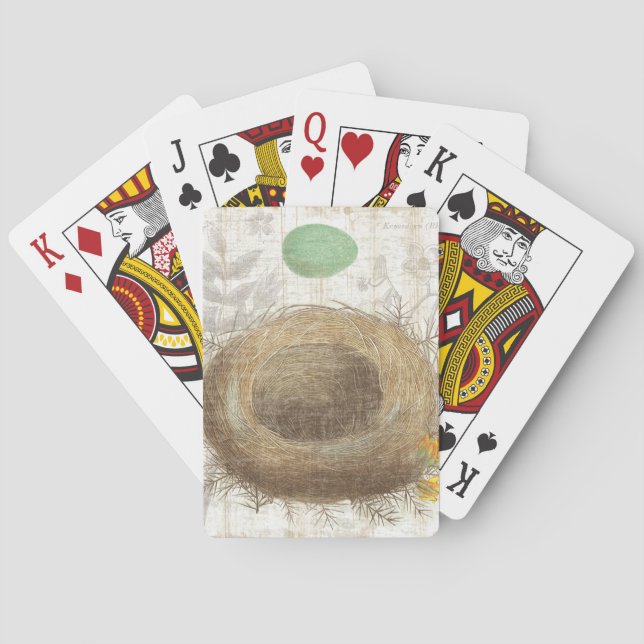 Jeu De Cartes Le nid d'un oiseau avec un oeuf vert (dos)