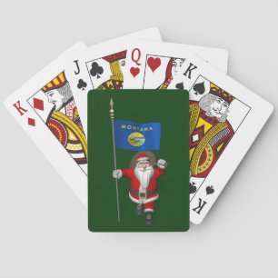Jeu De Cartes Le Père Noël Avec L'Enseigne Du Montana
