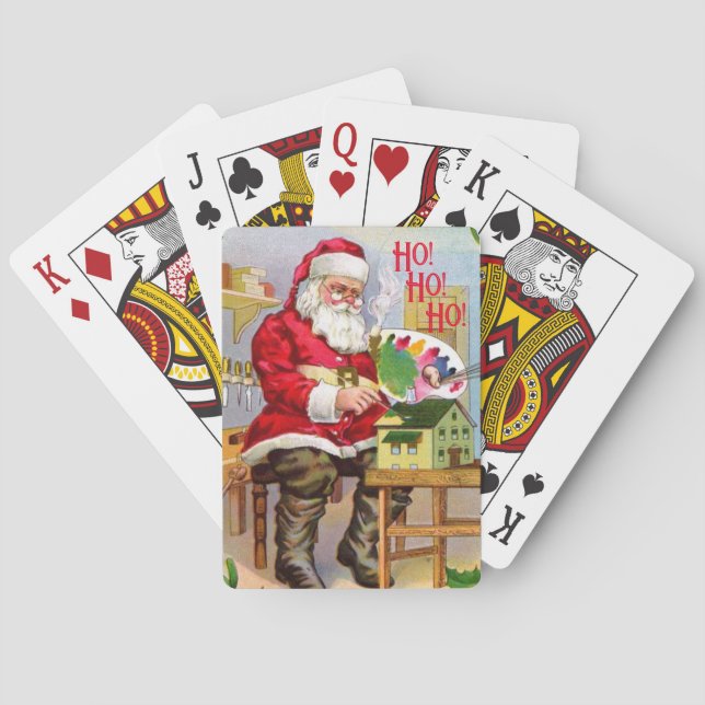 Jeu De Cartes Le Père Noël Dans Son Atelier (dos)