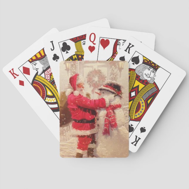 Jeu De Cartes Le Père Noël et Snowman (dos)