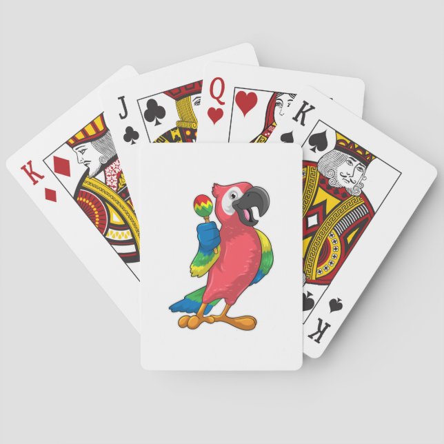 Jeu De Cartes Le perroquet à la musique avec Maracas (dos)