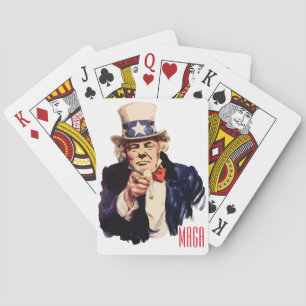 Jeu De Cartes Le Président Donald Trump dépeignant l'Oncle Sam