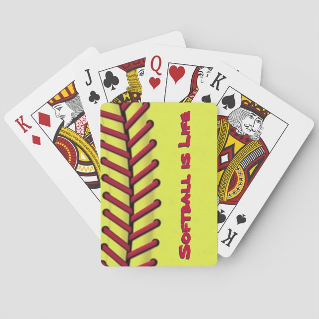 Jeu De Cartes Le softball est la vie (dos)