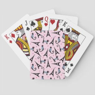 Jeu De Cartes Le style français a habillé le chat avec le motif