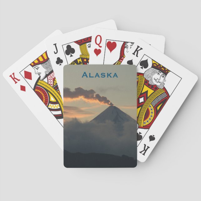 Jeu De Cartes Le volcan de l'Alaska au coucher du soleil (dos)