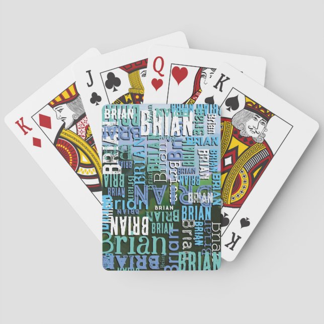 Jeu De Cartes Lecture de cartes avec Motif de nom personnalisé b (dos)