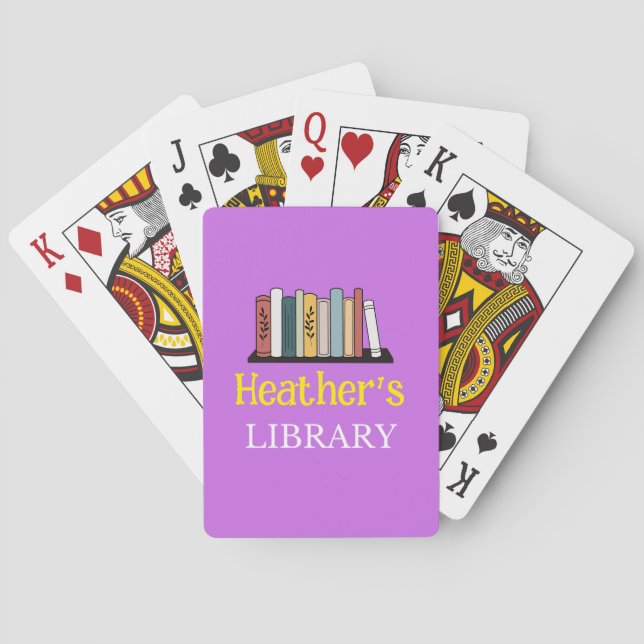 Jeu De Cartes Lecture de cartes - Bibliothèque - Personnalisée - (dos)