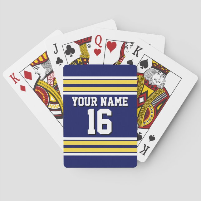 Jeu De Cartes L'équipe de Jersey de la Navy Blue avec les Grèves (dos)