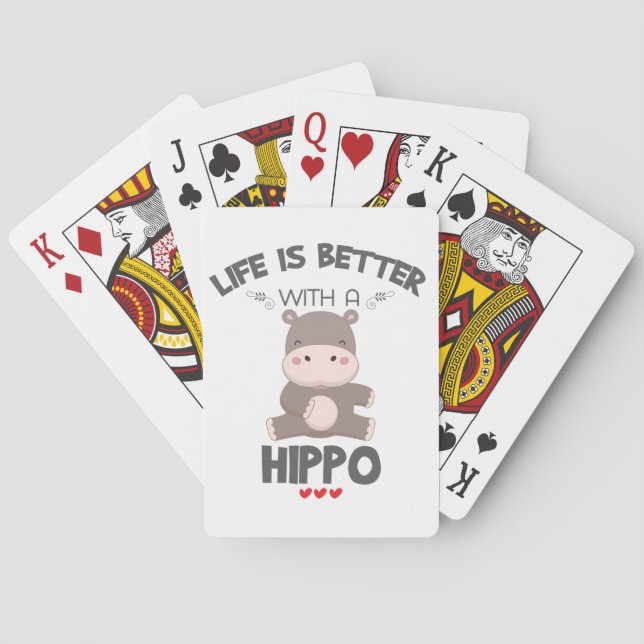Jeu De Cartes Les Amateurs D'Hippo La Vie Cadeau Est Mieux Avec  (dos)