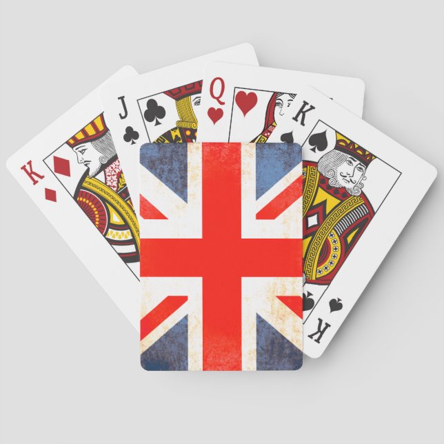 Jeu De Cartes Les Anglais antiqued des cartes de jeu de drapeau (dos)