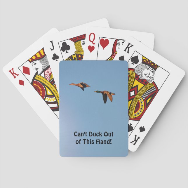 Jeu De Cartes Les canards de Mallard volent dans le ciel amusant (dos)