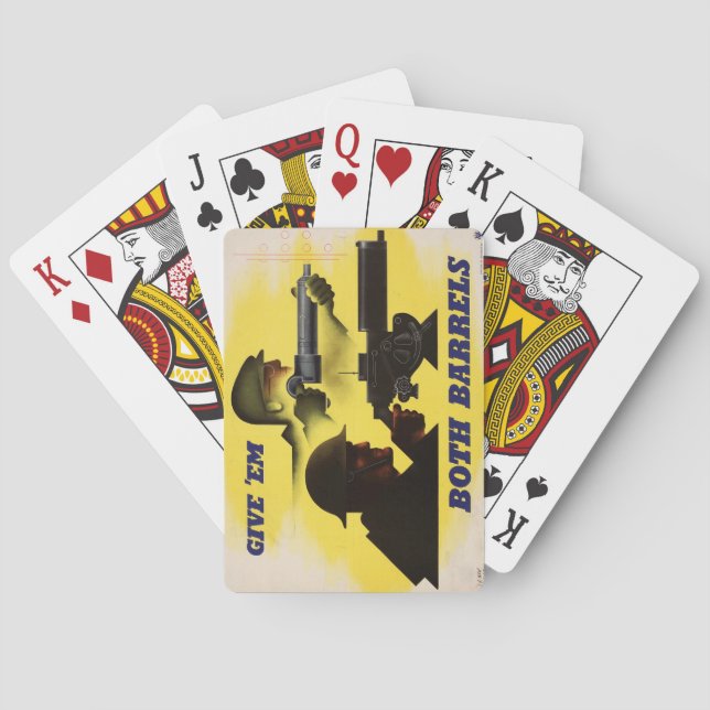 Jeu De Cartes Les deux fûts, militaire et industriel, effort de  (dos)