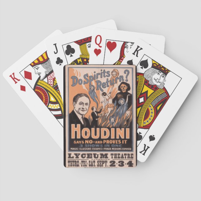 Jeu De Cartes Les esprits reviennent-ils ? Houdini dit non (dos)