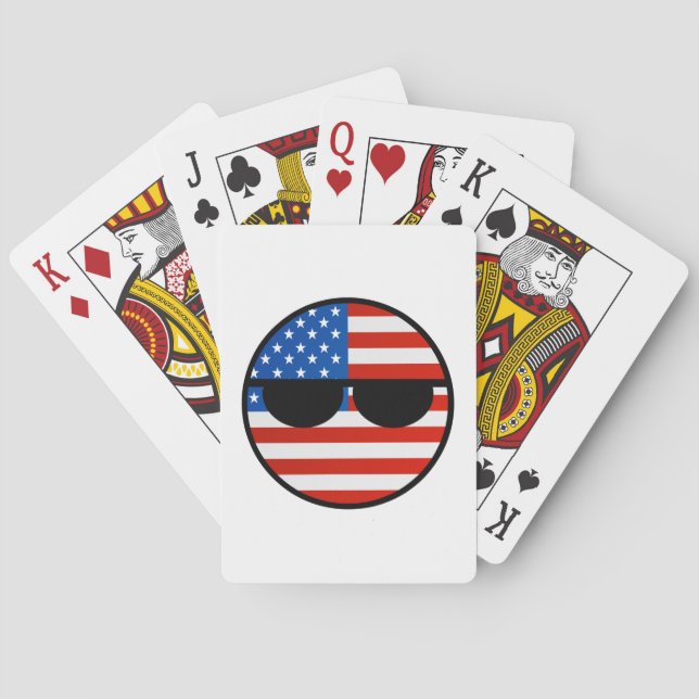Jeu De Cartes Les Etats-Unis Geeky tendants drôles Countryball (dos)