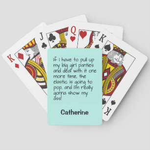 Jeu De Cartes Les grandes culottes de fille de turquoise